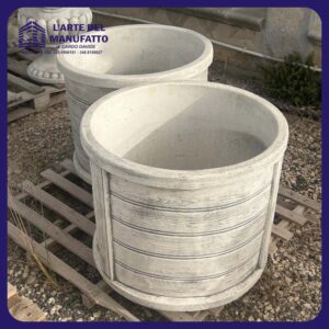 Vaso tondo finto legno